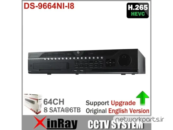ضبط کننده ویدیویی NVR هایک ویژن (Hikvision) پشتیبانی از 64 کانال مدل DS-9664NI-I8