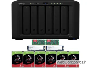 ذخیره ساز تحت شبکه (NAS) سینولوژی (Synology) مدل DS1621+ دارای 12TB (6x 2TB) هارد درایو و 8GB حافظه رم