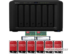 ذخیره ساز تحت شبکه (NAS) سینولوژی (Synology) مدل DS1621+ دارای 72TB (6x 12TB) هارد درایو و 16GB حافظه رم
