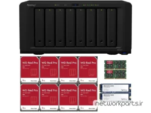 ذخیره ساز تحت شبکه (NAS) سینولوژی (Synology) مدل DS1821+ دارای 32TB (8x 4TB) هارد درایو و 32GB حافظه رم