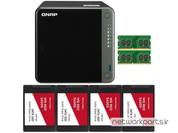 ذخیره ساز تحت شبکه (NAS) کیونپ (Qnap) مدل TS-453D دارای 4TB (4x 1TB) هارد درایو و 8GB حافظه رم