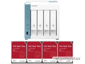 ذخیره ساز تحت شبکه (NAS) کیونپ (Qnap) مدل TS-431K دارای 56TB (4x 14TB) هارد درایو و 1GB حافظه رم