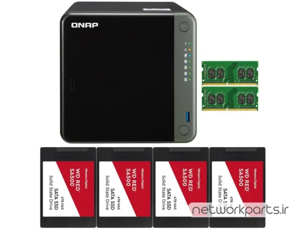 ذخیره ساز تحت شبکه (NAS) کیونپ (Qnap) مدل TS-453D دارای 16TB (4x 4TB) هارد درایو و 8GB حافظه رم