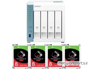 ذخیره ساز تحت شبکه (NAS) کیونپ (Qnap) مدل TS-431K دارای 32TB (4x 8TB) هارد درایو و 1GB حافظه رم