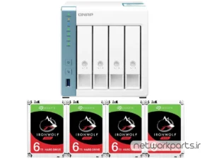 ذخیره ساز تحت شبکه (NAS) کیونپ (Qnap) مدل TS-431K دارای 24TB (4x 6TB) هارد درایو و 1GB حافظه رم