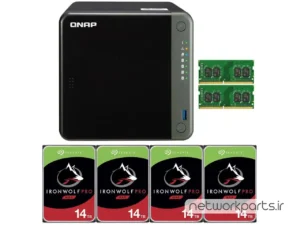 ذخیره ساز تحت شبکه (NAS) کیونپ (Qnap) مدل TS-453D دارای 56TB (4x 14TB) هارد درایو و 8GB حافظه رم