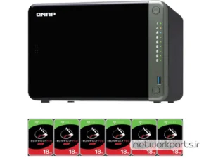 ذخیره ساز تحت شبکه (NAS) کیونپ (Qnap) مدل TS-653D دارای 108TB (6x 18TB) هارد درایو و 4GB حافظه رم