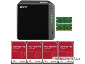 ذخیره ساز تحت شبکه (NAS) کیونپ (Qnap) مدل TS-453D دارای 48TB (4x 12TB) هارد درایو و 8GB حافظه رم