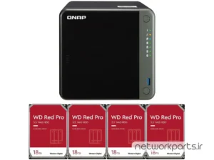 ذخیره ساز تحت شبکه (NAS) کیونپ (Qnap) مدل TS-453D دارای 72TB (4x 18TB) هارد درایو و 4GB حافظه رم