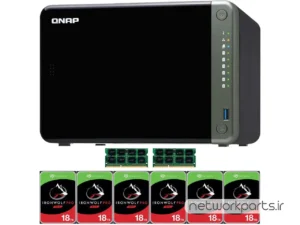 ذخیره ساز تحت شبکه (NAS) کیونپ (Qnap) مدل TS-653D دارای 108TB (6x 18TB) هارد درایو و 8GB حافظه رم