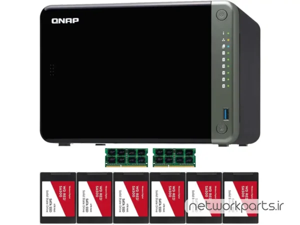 ذخیره ساز تحت شبکه (NAS) کیونپ (Qnap) مدل TS-653D دارای 24TB (6x 4TB) هارد درایو و 8GB حافظه رم