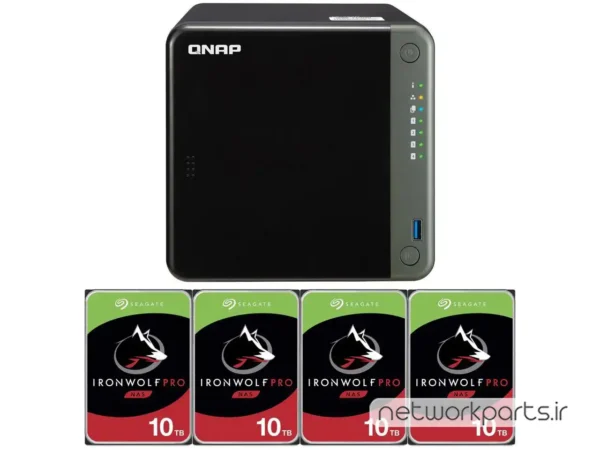 ذخیره ساز تحت شبکه (NAS) کیونپ (Qnap) مدل TS-453D دارای 40TB (4x 10TB) هارد درایو و 4GB حافظه رم