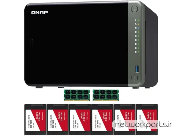 ذخیره ساز تحت شبکه (NAS) کیونپ (Qnap) مدل TS-653D دارای 6TB (6x 1TB) هارد درایو و 8GB حافظه رم