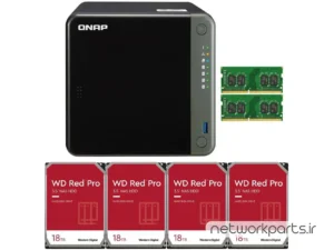 ذخیره ساز تحت شبکه (NAS) کیونپ (Qnap) مدل TS-453D دارای 72TB (4x 18TB) هارد درایو و 8GB حافظه رم