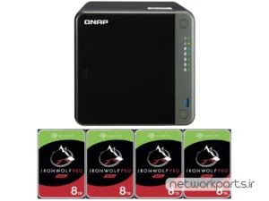 ذخیره ساز تحت شبکه (NAS) کیونپ (Qnap) مدل TS-453D دارای 32TB (4x 8TB) هارد درایو و 4GB حافظه رم