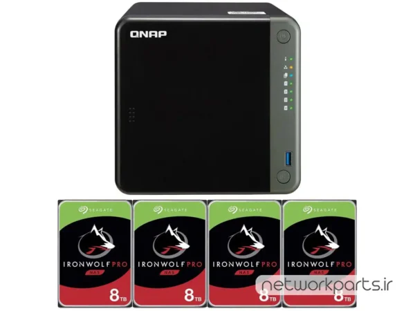 ذخیره ساز تحت شبکه (NAS) کیونپ (Qnap) مدل TS-453D دارای 32TB (4x 8TB) هارد درایو و 4GB حافظه رم