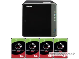 ذخیره ساز تحت شبکه (NAS) کیونپ (Qnap) مدل TS-453D دارای 56TB (4x 14TB) هارد درایو و 4GB حافظه رم