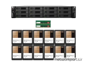 ذخیره ساز تحت شبکه (NAS) سینولوژی (Synology) مدل RS3621XS+ دارای 46.08TB (12x 3.84TB) هارد درایو و 32GB حافظه رم