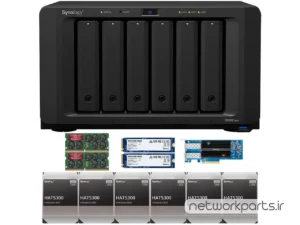 ذخیره ساز تحت شبکه (NAS) سینولوژی (Synology) مدل DS1621XS+ دارای 96TB (6x 16TB) هارد درایو و 32GB حافظه رم
