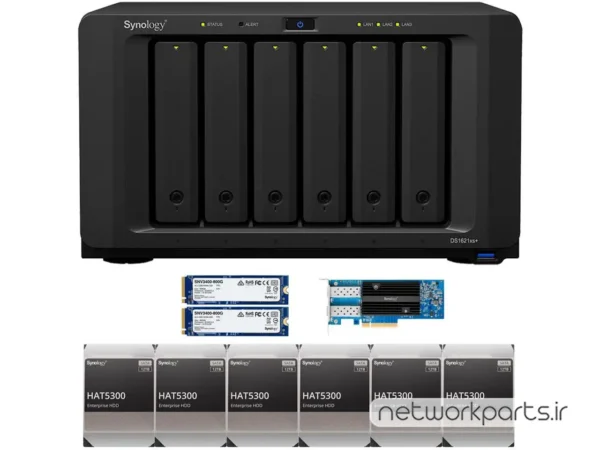 ذخیره ساز تحت شبکه (NAS) سینولوژی (Synology) مدل DS1621XS+ دارای 72TB (6x 12TB) هارد درایو و 8GB حافظه رم