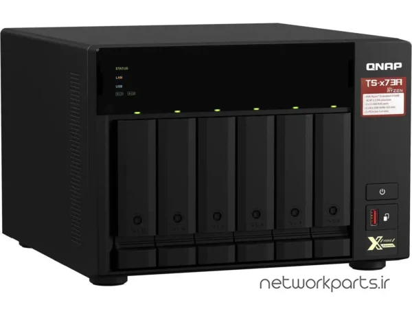 ذخیره ساز تحت شبکه (NAS) کیونپ (Qnap) مدل TS-673A دارای 96TB (6x 16TB) هارد درایو و 32GB حافظه رم