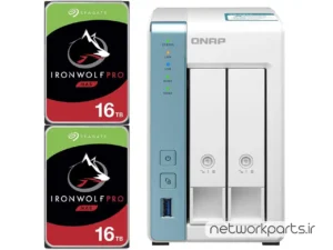 ذخیره ساز تحت شبکه (NAS) کیونپ (Qnap) مدل TS-231K دارای 32TB (2x 16TB) هارد درایو و 1GB حافظه رم