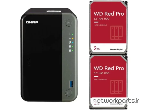 ذخیره ساز تحت شبکه (NAS) کیونپ (Qnap) مدل TS-253D دارای 4TB (2x 2TB) هارد درایو و 4GB حافظه رم
