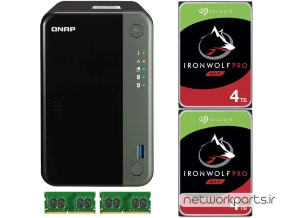 ذخیره ساز تحت شبکه (NAS) کیونپ (Qnap) مدل TS-253D دارای 8TB (2x 4TB) هارد درایو و 8GB حافظه رم