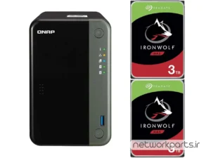 ذخیره ساز تحت شبکه (NAS) کیونپ (Qnap) مدل TS-253D دارای 6TB (2x 3TB) هارد درایو و 4GB حافظه رم