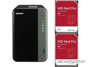 ذخیره ساز تحت شبکه (NAS) کیونپ (Qnap) مدل TS-253D دارای 8TB (2x 4TB) هارد درایو و 4GB حافظه رم