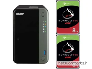 ذخیره ساز تحت شبکه (NAS) کیونپ (Qnap) مدل TS-253D دارای 16TB (2x 8TB) هارد درایو و 4GB حافظه رم