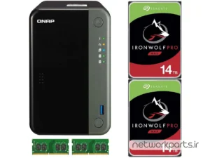 ذخیره ساز تحت شبکه (NAS) کیونپ (Qnap) مدل TS-253D دارای 28TB (2x 14TB) هارد درایو و 8GB حافظه رم