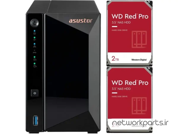 ذخیره ساز تحت شبکه (NAS) اسستور (Asustor) مدل AS3302T دارای 4TB (2x 2TB) هارد درایو و 2GB حافظه رم