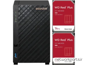ذخیره ساز تحت شبکه (NAS) اسستور (Asustor) مدل AS1102T دارای 56TB (4x 14TB) هارد درایو و 1GB حافظه رم