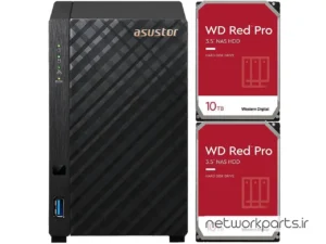 ذخیره ساز تحت شبکه (NAS) اسستور (Asustor) مدل AS1102T دارای 20TB (2x 10TB) هارد درایو و 1GB حافظه رم