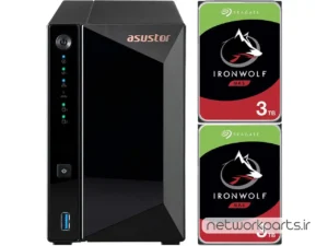 ذخیره ساز تحت شبکه (NAS) اسستور (Asustor) مدل AS3302T دارای 6TB (2x 3TB) هارد درایو و 2GB حافظه رم
