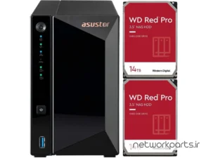 ذخیره ساز تحت شبکه (NAS) اسستور (Asustor) مدل AS3302T دارای 28TB (2x 14TB) هارد درایو و 2GB حافظه رم