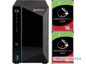 ذخیره ساز تحت شبکه (NAS) اسستور (Asustor) مدل AS3302T دارای 32TB (2x 16TB) هارد درایو و 2GB حافظه رم