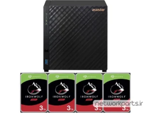 ذخیره ساز تحت شبکه (NAS) اسستور (Asustor) مدل AS1104T دارای 12TB (4x 3TB) هارد درایو و 1GB حافظه رم