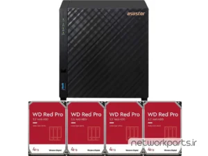 ذخیره ساز تحت شبکه (NAS) اسستور (Asustor) مدل AS1104T دارای 16TB (4x 4TB) هارد درایو و 1GB حافظه رم