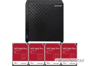 ذخیره ساز تحت شبکه (NAS) اسستور (Asustor) مدل AS1104T دارای 56TB (4x 14TB) هارد درایو و 1GB حافظه رم