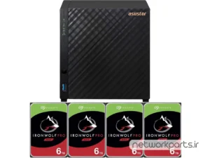 ذخیره ساز تحت شبکه (NAS) اسستور (Asustor) مدل AS1104T دارای 24TB (4x 6TB) هارد درایو و 1GB حافظه رم