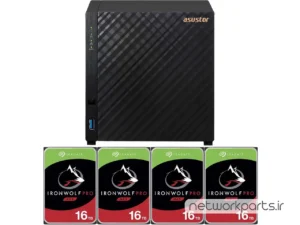 ذخیره ساز تحت شبکه (NAS) اسستور (Asustor) مدل AS1104T دارای 64TB (4x 16TB) هارد درایو و 1GB حافظه رم