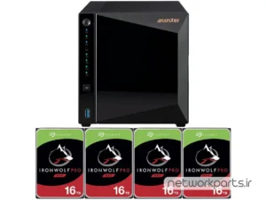 ذخیره ساز تحت شبکه (NAS) اسستور (Asustor) مدل AS3304T دارای 64TB (4x 16TB) هارد درایو و 2GB حافظه رم
