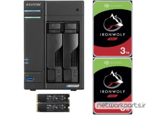 ذخیره ساز تحت شبکه (NAS) اسستور (Asustor) مدل AS6602T دارای 6TB (2x 3TB) هارد درایو و 4GB حافظه رم