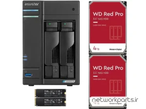 ذخیره ساز تحت شبکه (NAS) اسستور (Asustor) مدل AS6602T دارای 8TB (2x 4TB) هارد درایو و 4GB حافظه رم