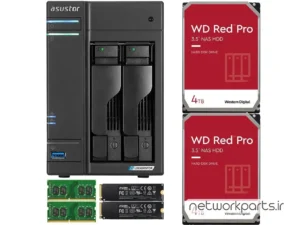 ذخیره ساز تحت شبکه (NAS) اسستور (Asustor) مدل AS6602T دارای 8TB (2x 4TB) هارد درایو و 8GB حافظه رم