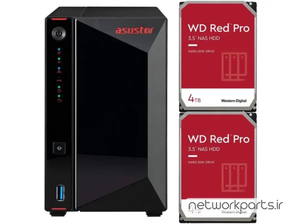 ذخیره ساز تحت شبکه (NAS) اسستور (Asustor) مدل AS5202T دارای 8TB (2x 4TB) هارد درایو و 2GB حافظه رم