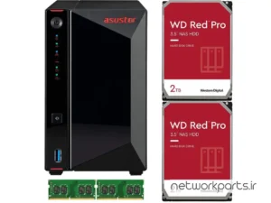 ذخیره ساز تحت شبکه (NAS) اسستور (Asustor) مدل AS5202T دارای 4TB (2x 2TB) هارد درایو و 8GB حافظه رم