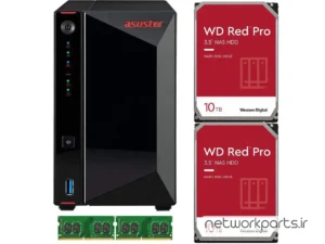 ذخیره ساز تحت شبکه (NAS) اسستور (Asustor) مدل AS5202T دارای 20TB (2x 10TB) هارد درایو و 8GB حافظه رم